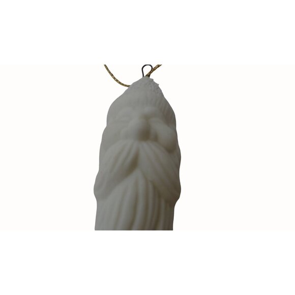 Santa Claus Icicle Christmas Ornaments Ceramic White Set of 2 - Picture 2 of 6